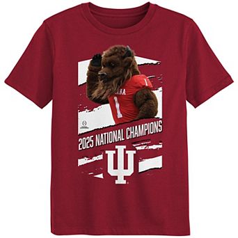 Preschool Outerstuff Crimson Indiana Hoosiers College Football Playoff 2025 National Champions Mascot T-Shirt