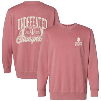 Unisex Crimson Indiana Hoosiers College Football Playoff 2025 National Champions Vintage Wash Undefeated Sweatshirt