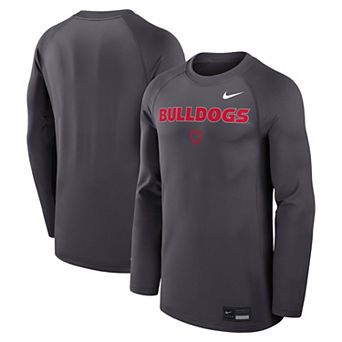 Men's Nike Anthracite Georgia Bulldogs Dugout Game Time Raglan Dri-FIT Long Sleeve T-Shirt