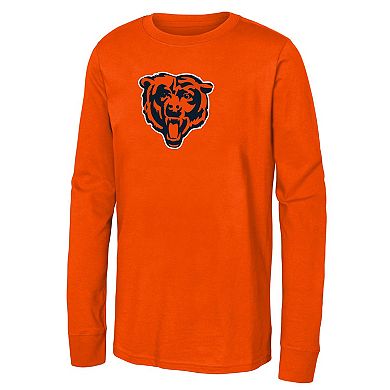 Youth Orange Chicago Bears Primary Logo Long Sleeve T-Shirt