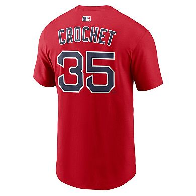 Men's Nike Garrett Crochet Red Boston Red Sox Name & Number T-Shirt