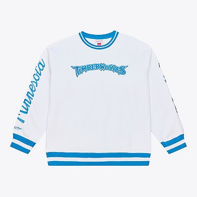 Men's Mitchell & Ness White Minnesota Timberwolves Arctic Fleece Sweatshirt