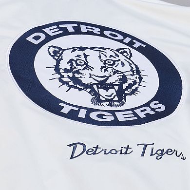Men's Mitchell & Ness White Detroit Tigers Cooperstown Collection Arctic Lightweight Satin Full-Snap Jacket