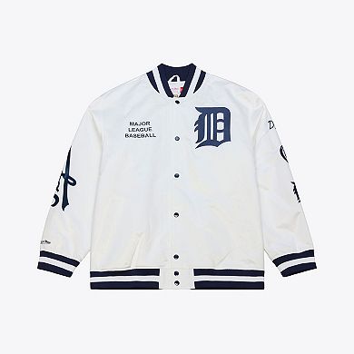 Men's Mitchell & Ness White Detroit Tigers Cooperstown Collection Arctic Lightweight Satin Full-Snap Jacket
