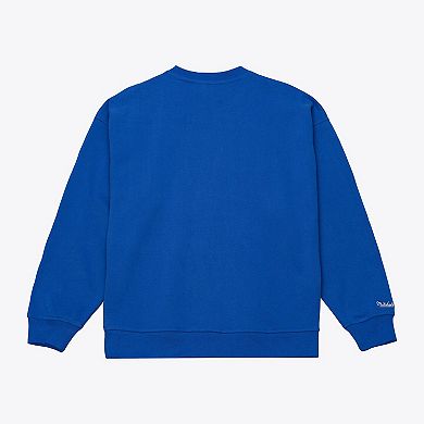 Women's Mitchell & Ness Royal New York Knicks Hardwood Classics Script Lightweight Sweatshirt
