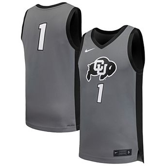 Men's Nike #1 Gray Colorado Buffaloes Replica Basketball Jersey