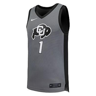 Men's Nike #1 Gray Colorado Buffaloes Replica Basketball Jersey
