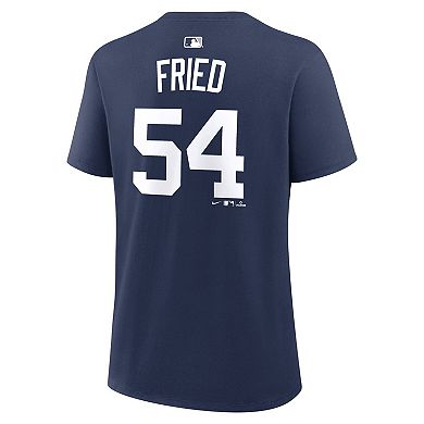 Women's Nike Max Fried Navy New York Yankees Name & Number T-Shirt