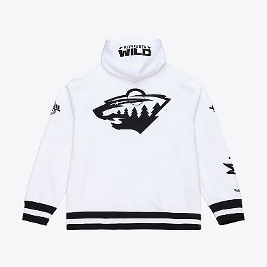 Men's Mitchell & Ness White Minnesota Wild Arctic Fleece Hoodie