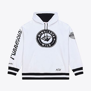 Men's Mitchell & Ness White Minnesota Wild Arctic Fleece Hoodie