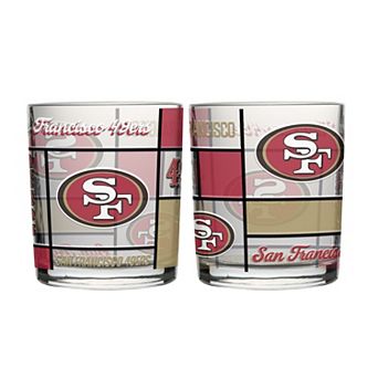 Logo Brands San Francisco 49ers 12oz. Quilted Stained Two-Pack Rocks Glass Set
