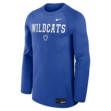 Men's Nike Royal Kentucky Wildcats Dugout Dri-FIT Lightweight Crew Pullover