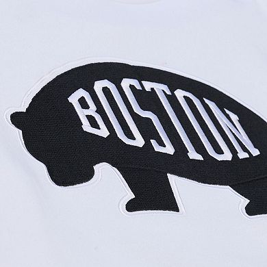Men's Mitchell & Ness White Boston Bruins Arctic Fleece Hoodie