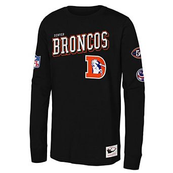 Youth Mitchell & Ness Black Denver Broncos Training Camp Long Sleeve T-Shirt