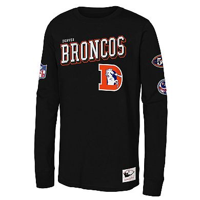 Youth Mitchell & Ness Black Denver Broncos Training Camp Long Sleeve T-Shirt