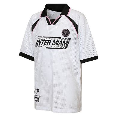 Youth Outerstuff White Inter Miami CF Mesh Raglan T-Shirt