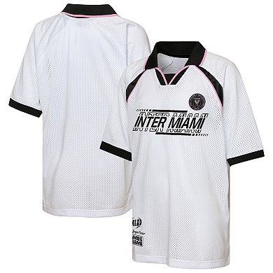 Youth Outerstuff White Inter Miami CF Mesh Raglan T-Shirt