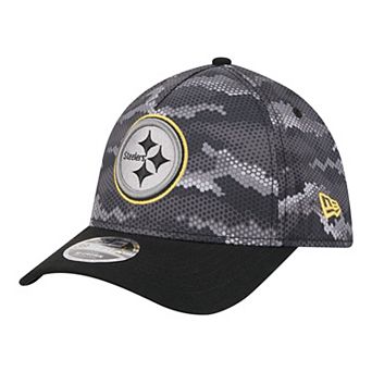 Men's New Era Black Pittsburgh Steelers Camo A-Frame 39THIRTY Flex Hat