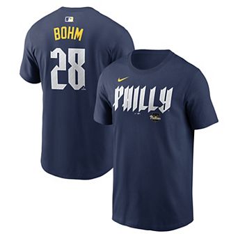 Men's Nike Alec Bohm Navy Philadelphia Phillies City Connect Name & Number T-Shirt