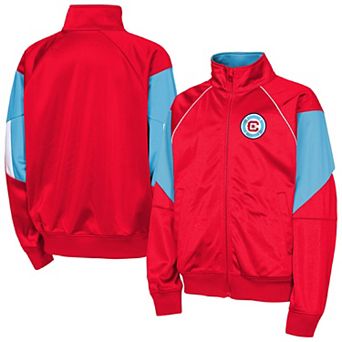 Youth Outerstuff Red/Blue Chicago Fire Color Blocked Full-Zip Track Jacket