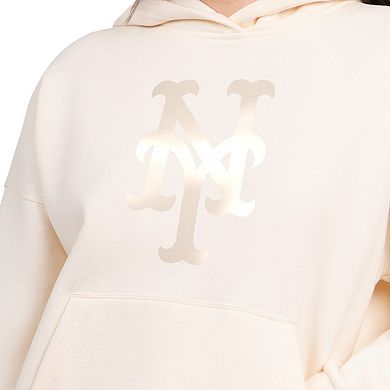 Women's Starter Cream New York Mets Pastel Relaxed Hoodie