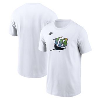 Men's Nike White Tampa Bay Rays Cooperstown Collection Logo T-Shirt