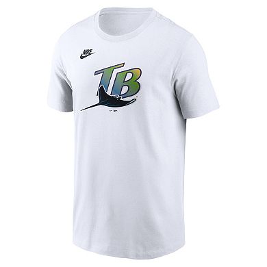 Men's Nike White Tampa Bay Rays Cooperstown Collection Logo T-Shirt