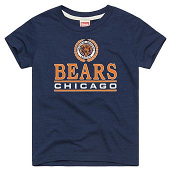 Youth Homage Navy Chicago Bears Crest Tri-Blend T-Shirt