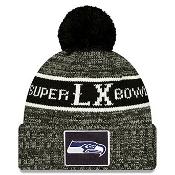 Men's New Era Black Seattle Seahawks Super Bowl LX Cuffed Knit Hat with Pom