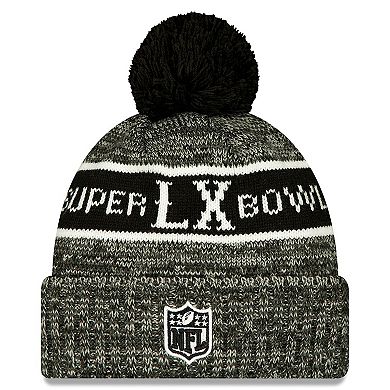 Men's New Era Black Seattle Seahawks Super Bowl LX Cuffed Knit Hat with Pom