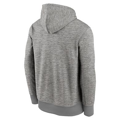 Men's Nike Heather Gray Cincinnati Reds Primary Logo Therma Hoodie