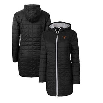 Women's Cutter & Buck Black Texas Longhorns Rainier Primaloft Eco Hooded Long Coat