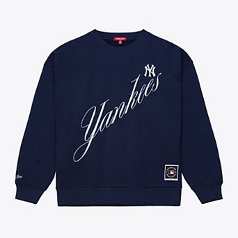 Women's Mitchell & Ness Navy New York Yankees Script Sweatshirt