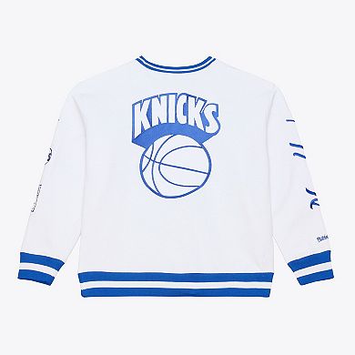 Men's Mitchell & Ness White New York Knicks Arctic Fleece Sweatshirt