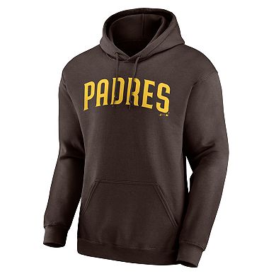 Men's Logo Athletic Brown San Diego Padres Wordmark Hoodie