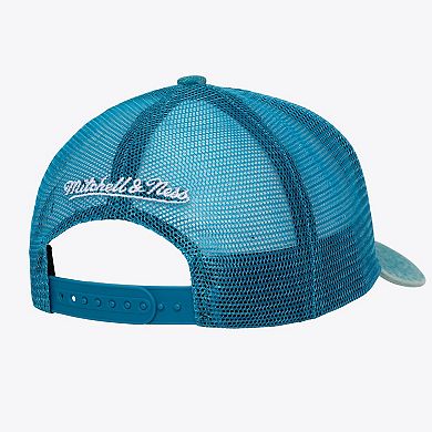 Men's Mitchell & Ness Teal Charlotte Hornets Gameday Snow Wash Adjustable Trucker Hat