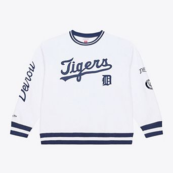 Men's Mitchell & Ness White Detroit Tigers Arctic Fleece Sweatshirt