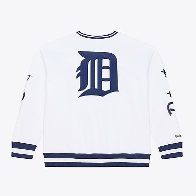 Men's Mitchell & Ness White Detroit Tigers Arctic Fleece Sweatshirt