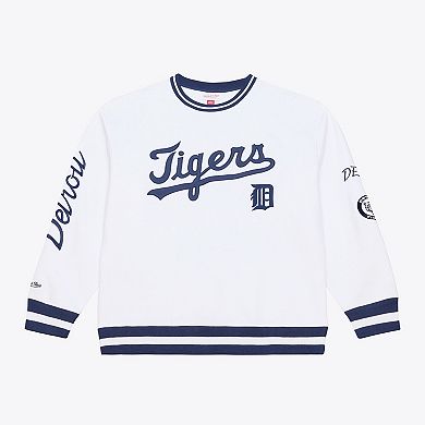 Men's Mitchell & Ness White Detroit Tigers Arctic Fleece Sweatshirt