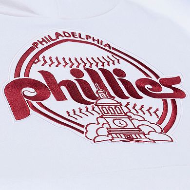Men's Mitchell & Ness White Philadelphia Phillies Cooperstown Collection Fleece Hoodie