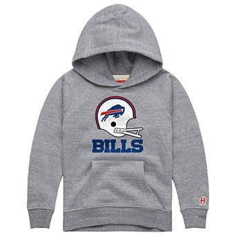 Youth Homage Gray Buffalo Bills Big Helmet Tri-Blend Hoodie
