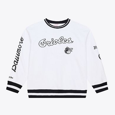Men's Mitchell & Ness White Baltimore Orioles Arctic Fleece Sweatshirt