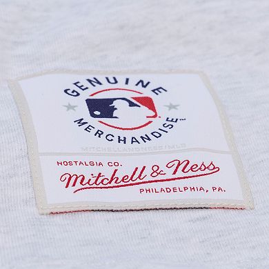 Women's Mitchell & Ness Heather Gray Atlanta Braves Script Cropped Boxy T-Shirt