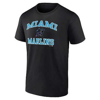 Men's Logo Athletic Black Miami Marlins Heart and Soul T-Shirt