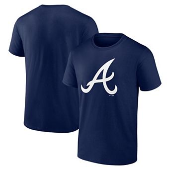 Men's Logo Athletic Navy Atlanta Braves Official Logo T-Shirt