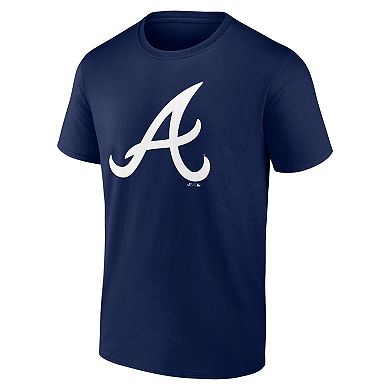 Men's Logo Athletic Navy Atlanta Braves Official Logo T-Shirt