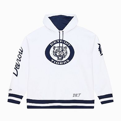 Men's Mitchell & Ness White Detroit Tigers Cooperstown Collection Fleece Hoodie