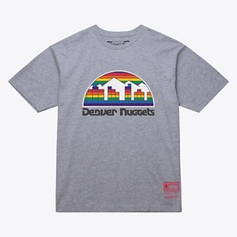 Unisex Mitchell & Ness Heather Gray Denver Nuggets Hardwood Classics Arch T-Shirt