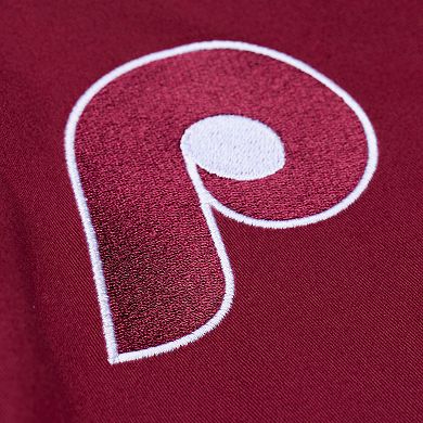 Women's Mitchell & Ness Burgundy Philadelphia Phillies Script Mechanic Cropped Full-Zip Jacket