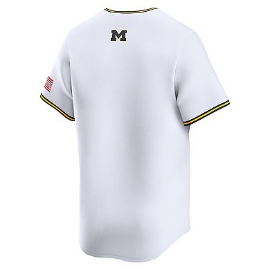 Men's Nike White Michigan Wolverines Baseball Limited Jersey